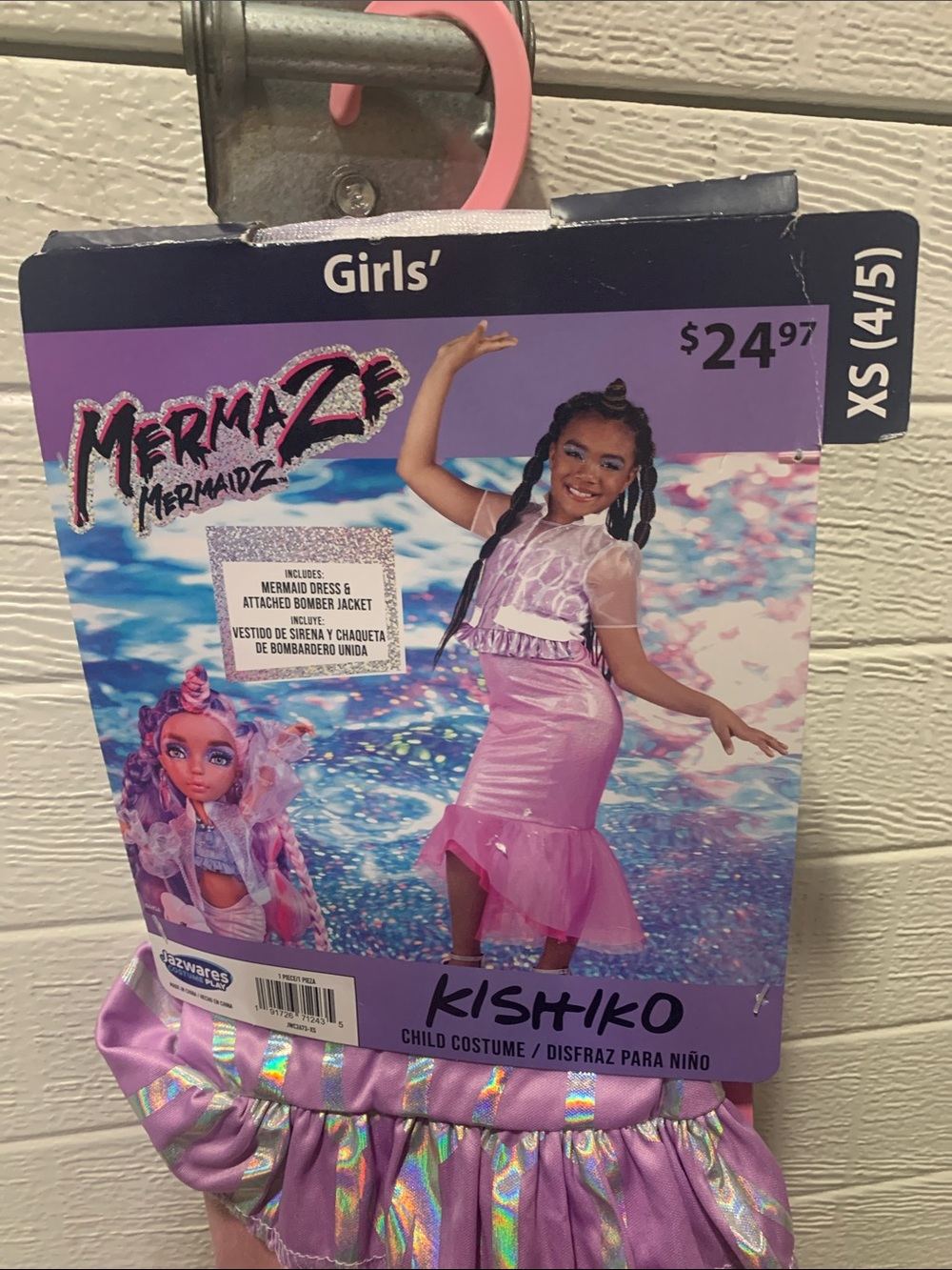 Girls' Pink Mermazez Mermaid Costume with Bomber Jacket